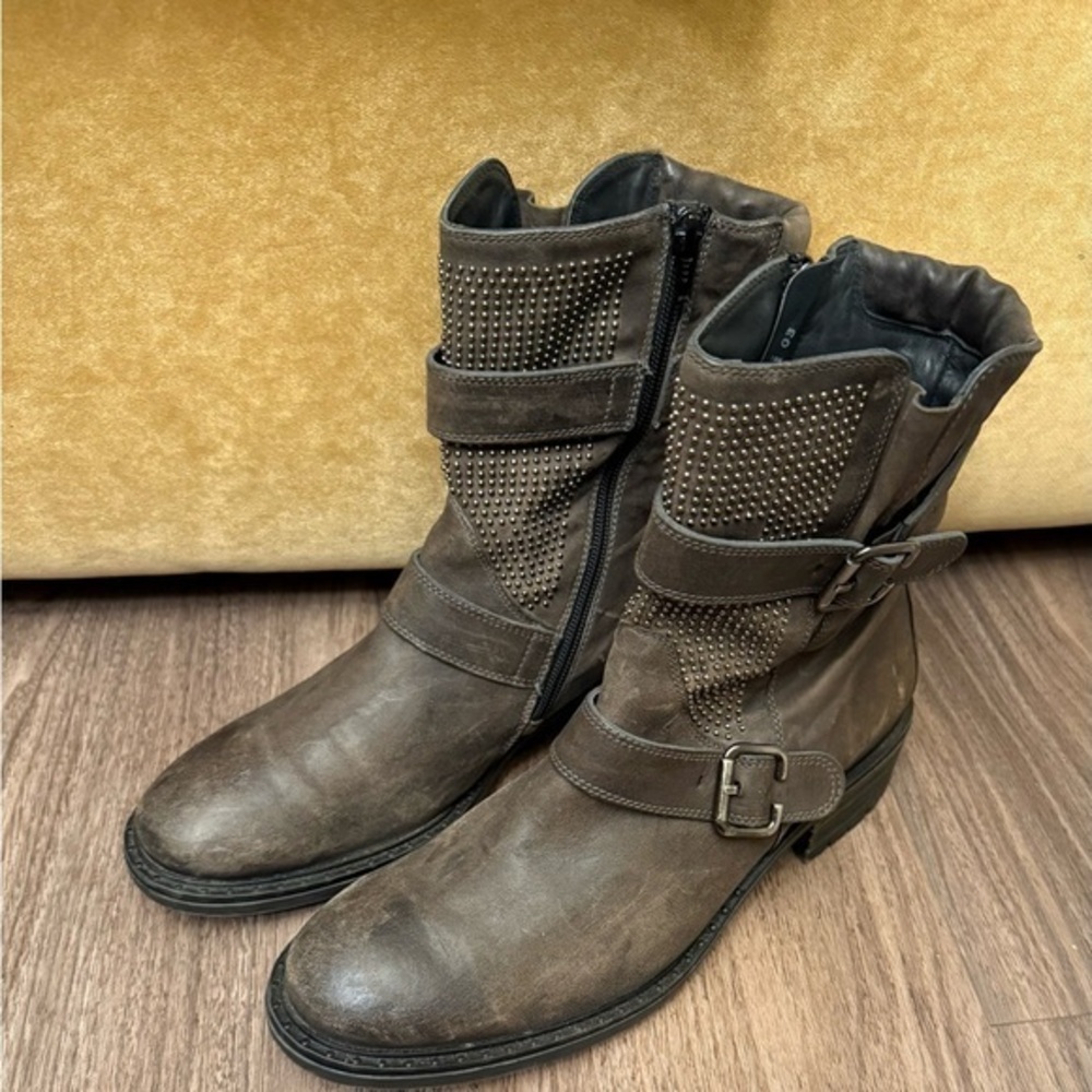 PAUL Green studded Stylish Brown Ankle Boots size 8
